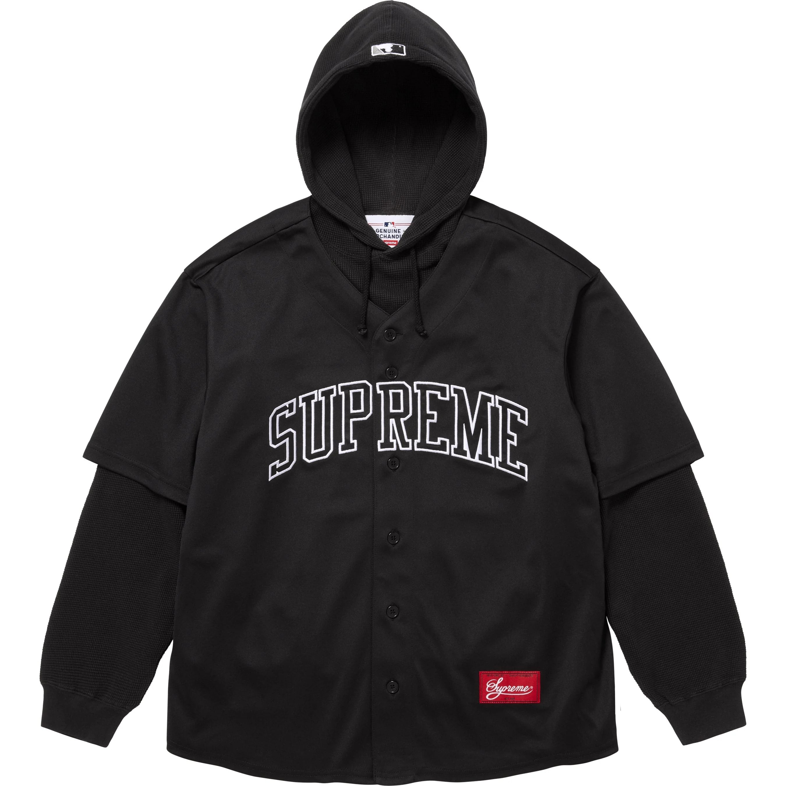 Supreme Hooded Baseball Top jeresy シャツ Supreme Baseball Shirt Pinstripe Jersey Hoodie Men's Sz M Black | eBay