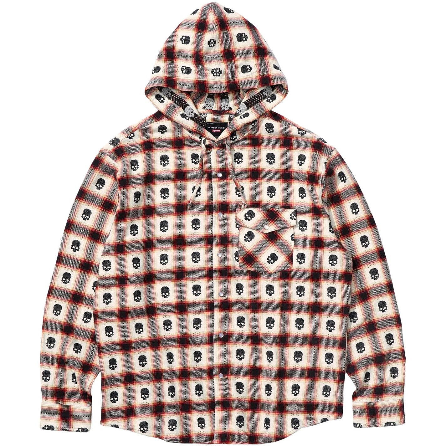 Supreme Supreme Number (N)ine Hooded Flannel Shirt for fall winter 25 season