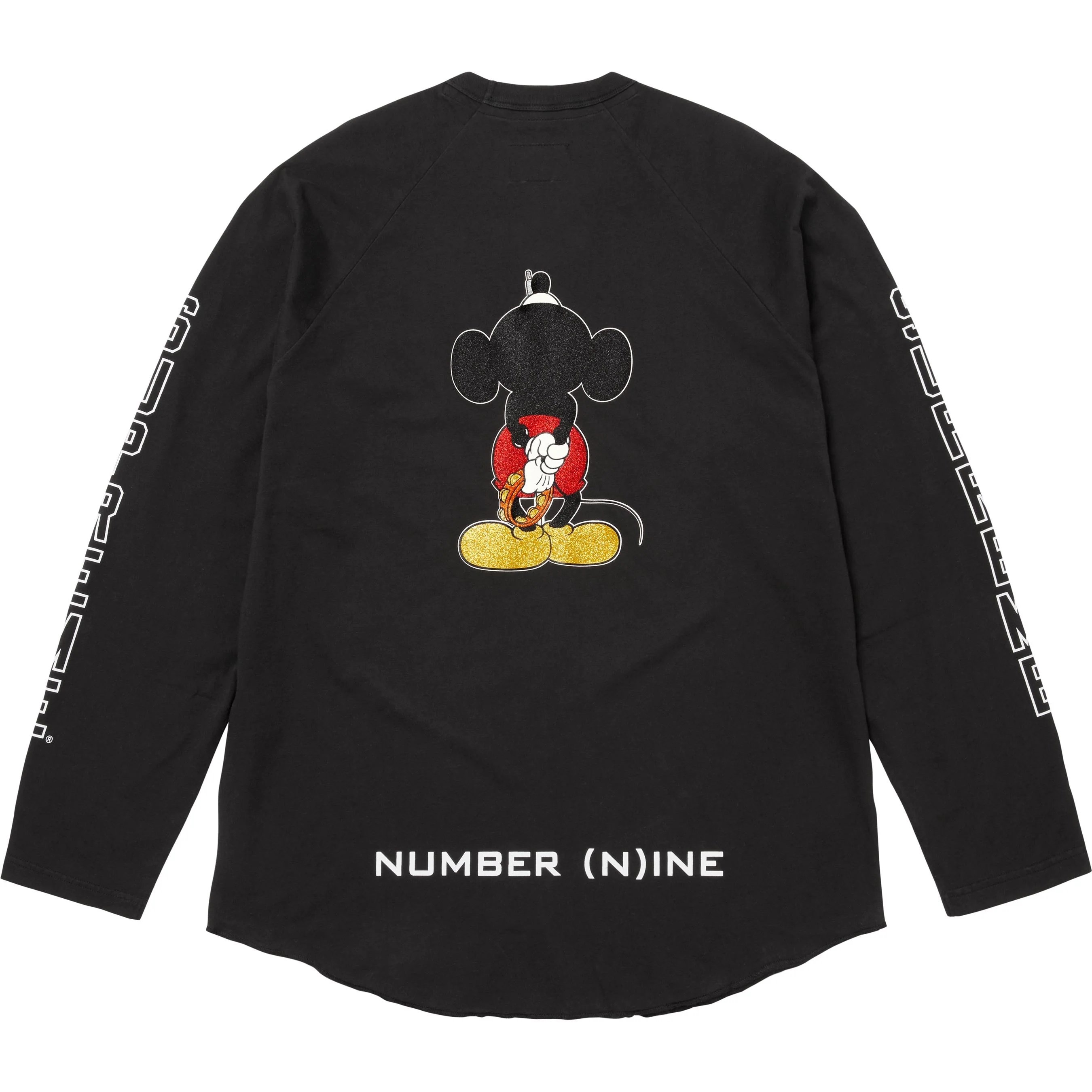 Supreme Supreme Number (N)ine Mickey Mouse Raglan L S Top (FW25) - Black - $138
