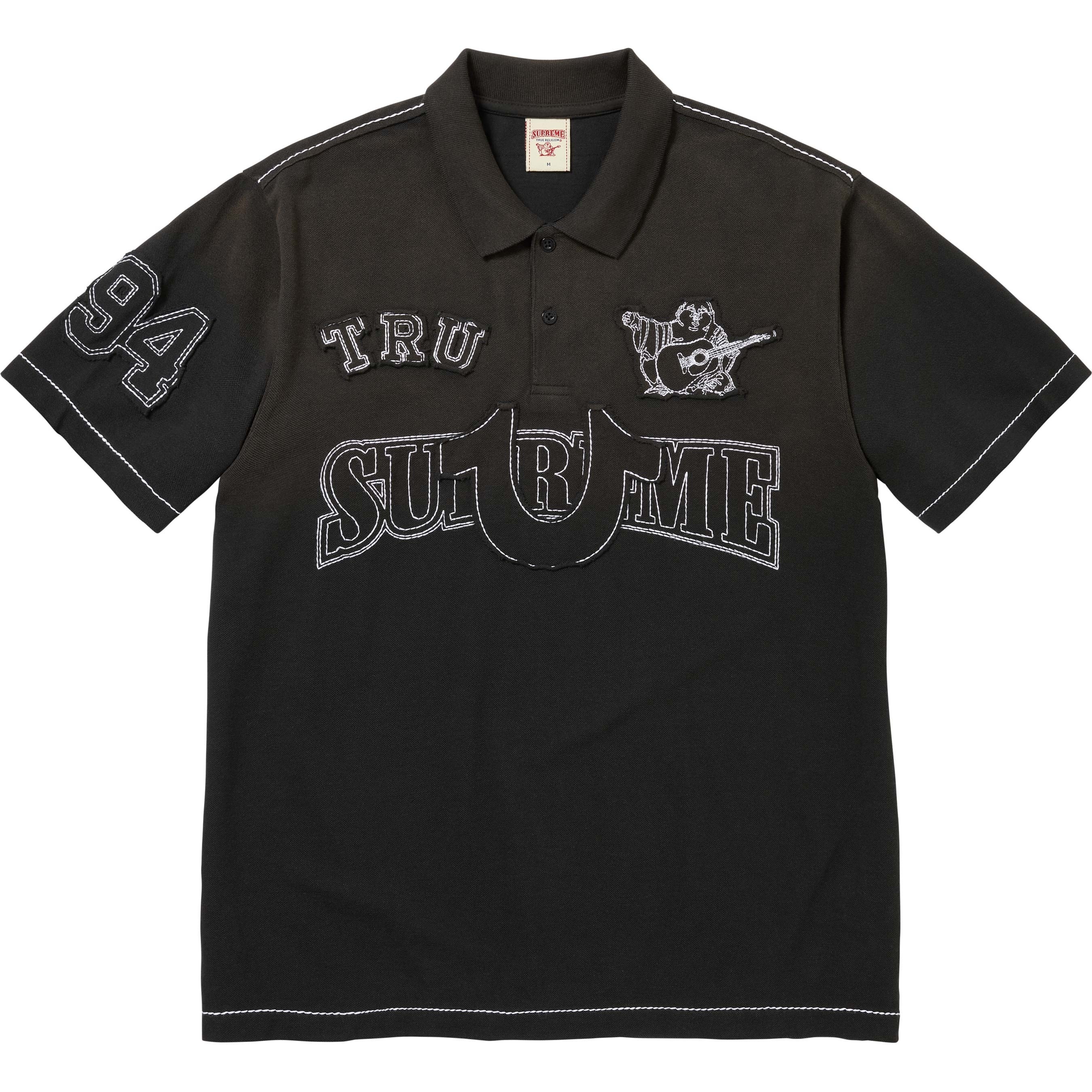 Supreme Supreme True Religion Appliqué Polo (FW25) - Black - $128