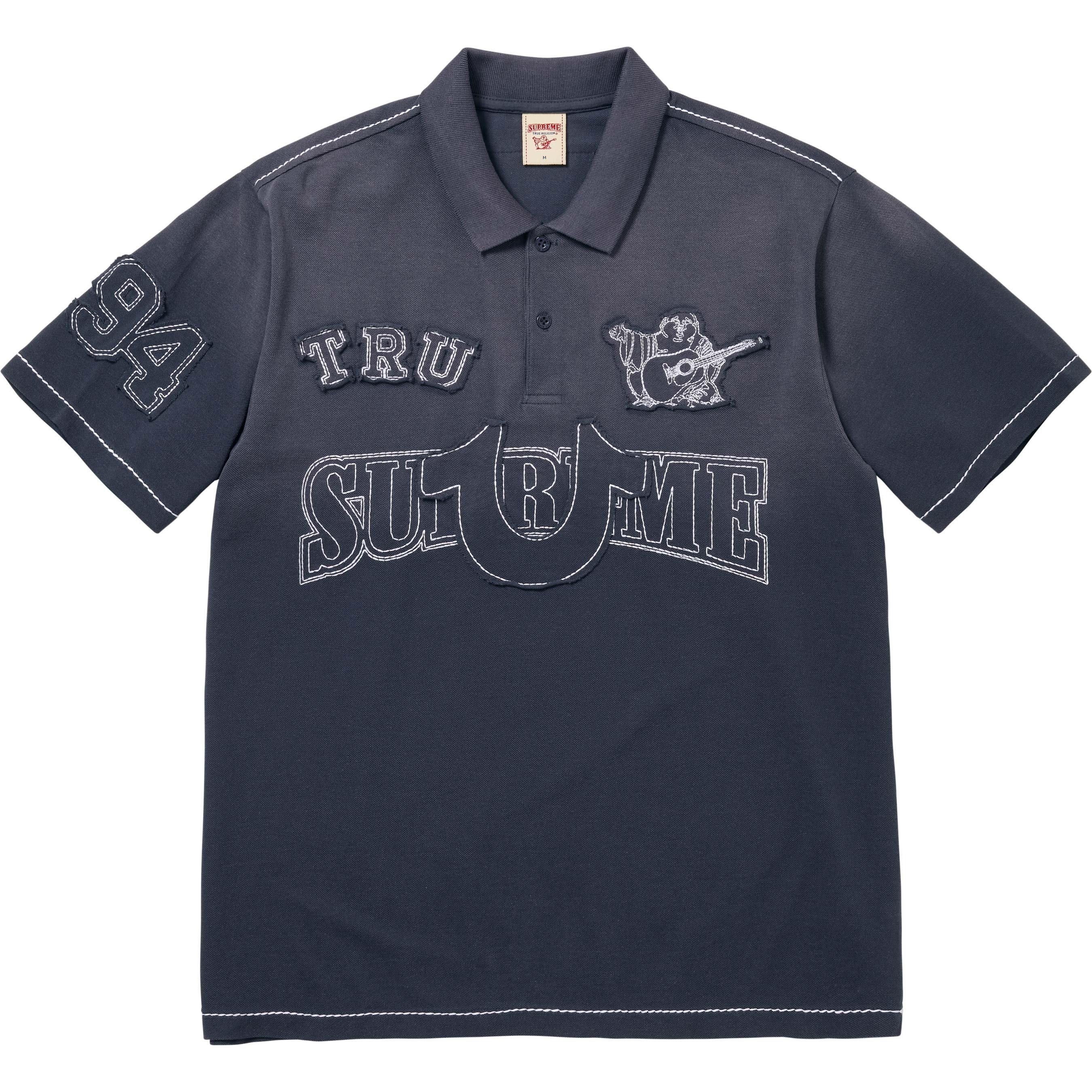 Supreme Supreme True Religion Appliqué Polo (FW25) - Navy - $128