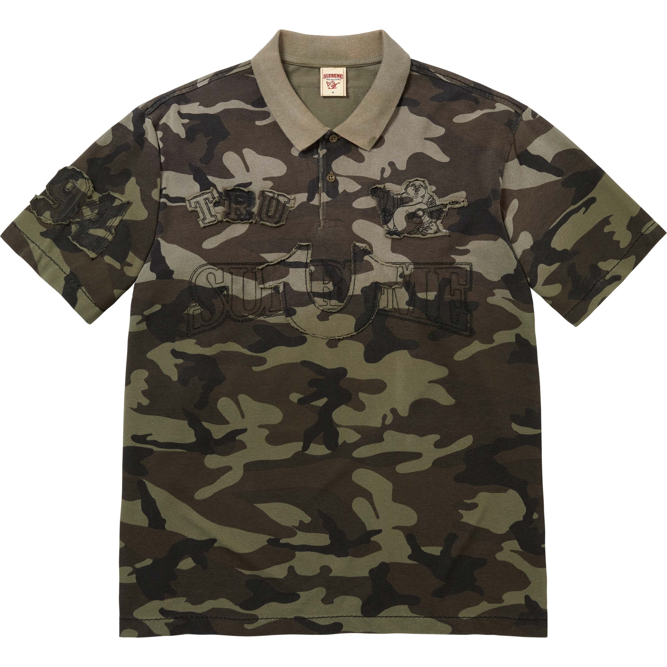 Supreme Supreme True Religion Appliqué Polo (FW25) - Olive Camo - $128
