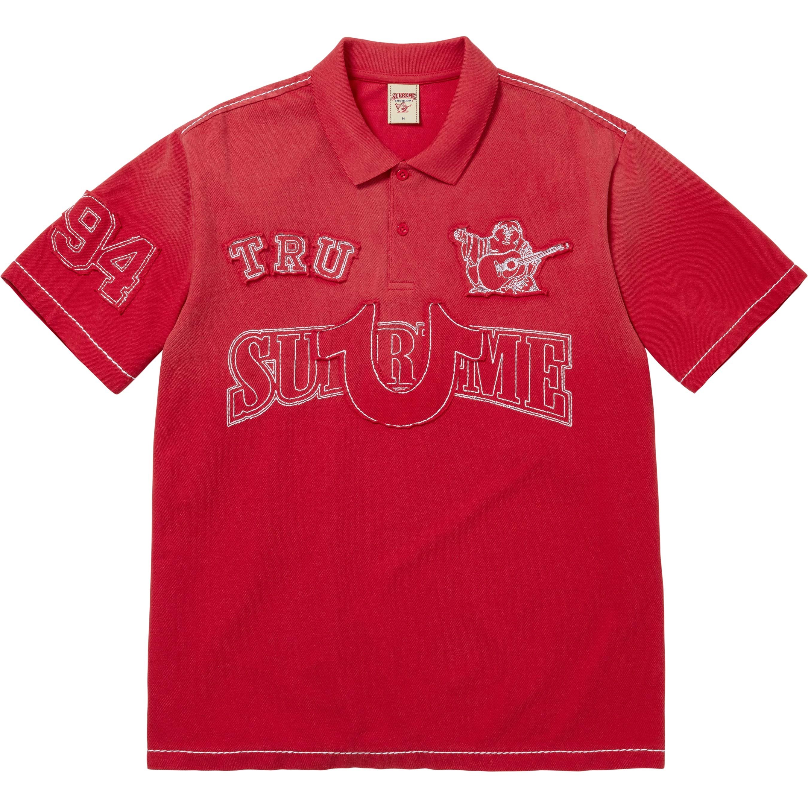 Supreme Supreme True Religion Appliqué Polo (FW25) - Red - $128