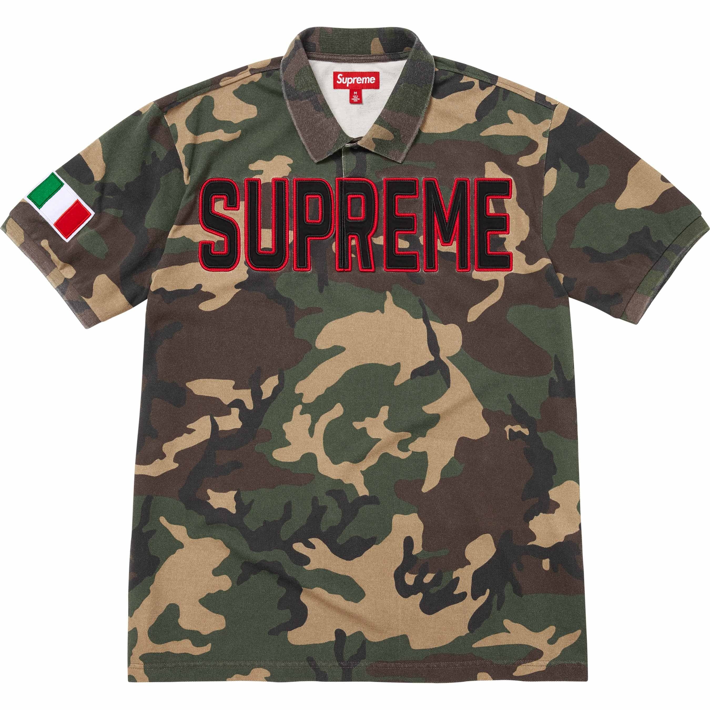 トップス Supreme Washed Camo Polo Supreme Washed Camo Polo Woodland Camo Men's - SS25 - US