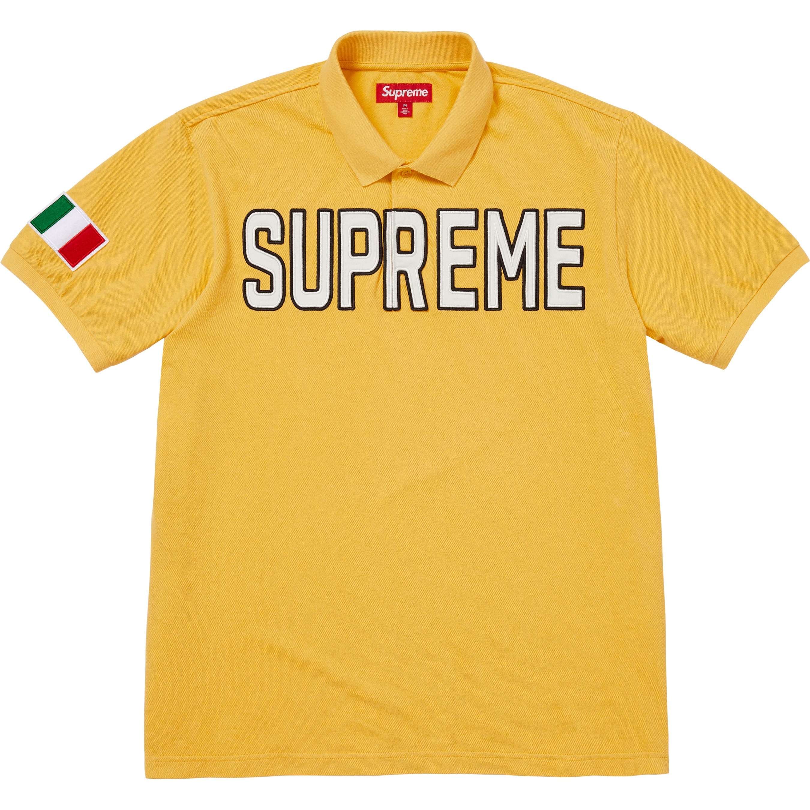 Supreme Twill Appliqué Polo (FW25) - Yellow - $110