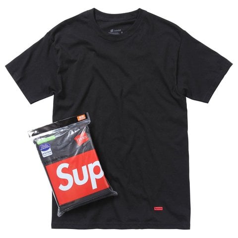 Supreme Supreme®/Hanes® Tagless Tees (3 Pack) - Black