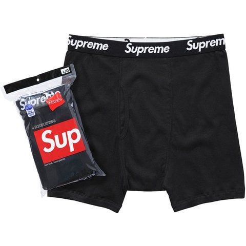 Supreme Supreme®/Hanes® Boxer Briefs (4 Pack) - Black