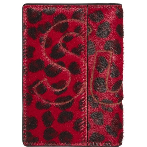 Supreme Leather Card Holder - Red Leopard