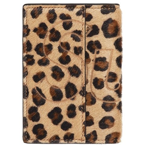 Supreme Leather Card Holder - Tan Leopard