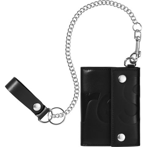 Supreme Leather Chain Wallet - Black