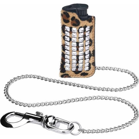 Supreme Studded Leather Lighter Holder - Leopard