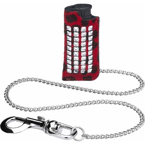 Supreme Studded Leather Lighter Holder - Red