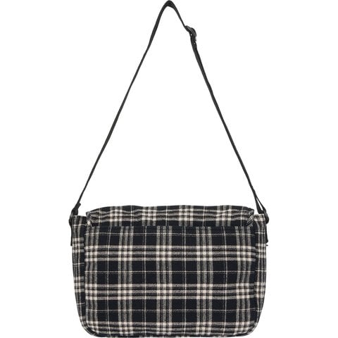 Supreme Appliqué Flannel Messenger Bag - Black
