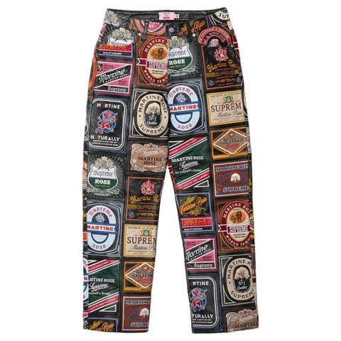 Supreme Supreme®/Martine Rose Patchwork Labels Leather 5-Pocket Jean