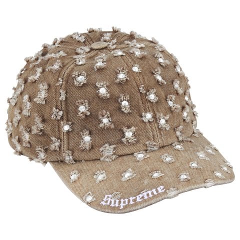 Supreme Hole Punch Rhinestone Denim 6-Panel - Brown