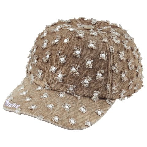 Supreme Hole Punch Rhinestone Denim 6-Panel - Brown