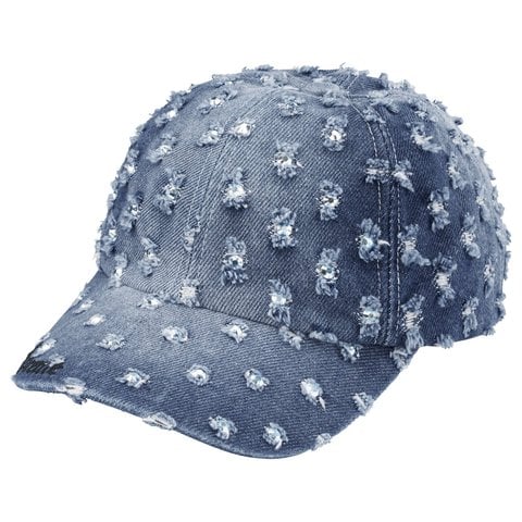 Supreme Hole Punch Rhinestone Denim 6-Panel - Washed Indigo