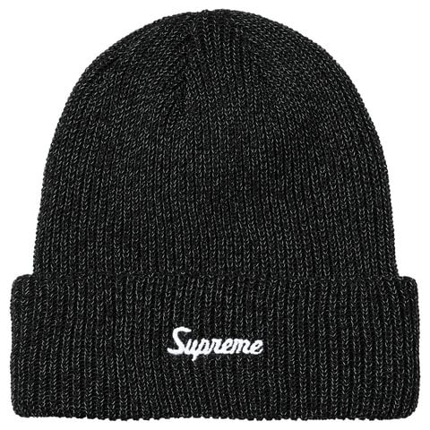 Supreme Loose Gauge Beanie - Black Reflective