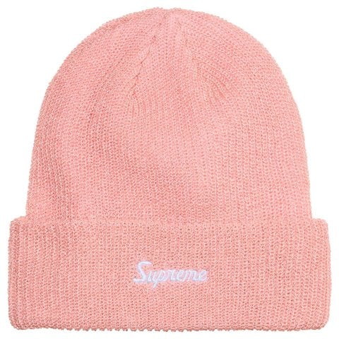 Supreme Loose Gauge Beanie - Pink Reflective