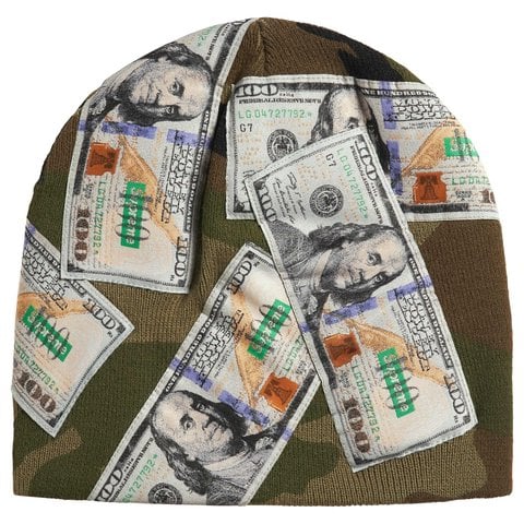 Supreme Money Beanie - Woodland Camo