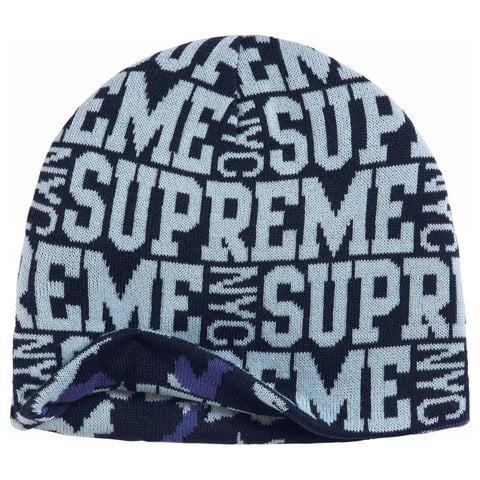 Supreme Reversible Camo Beanie - Navy