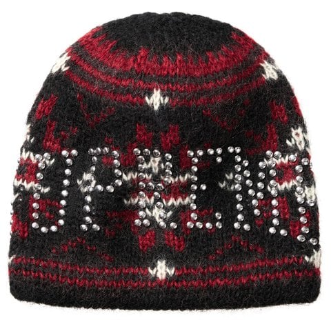 Supreme Studded Fair Isle Beanie - Black