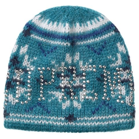 Supreme Studded Fair Isle Beanie - Blue
