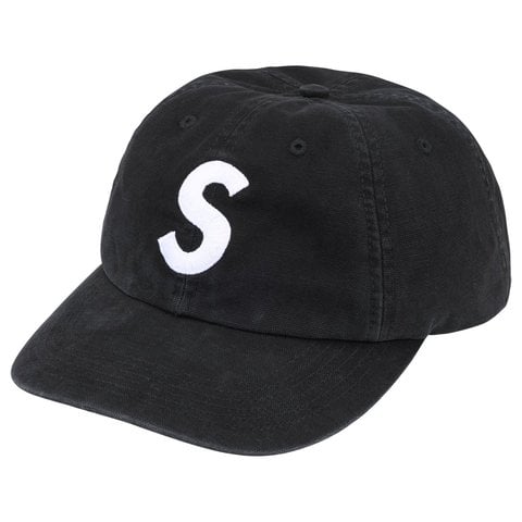 Supreme Washed Canvas S Logo 6-Panel - Black