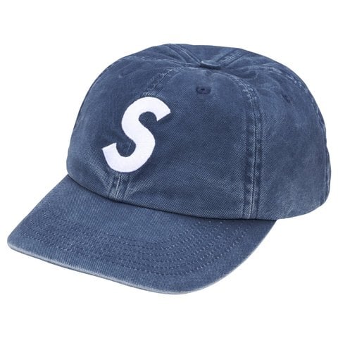Supreme Washed Canvas S Logo 6-Panel - Navy