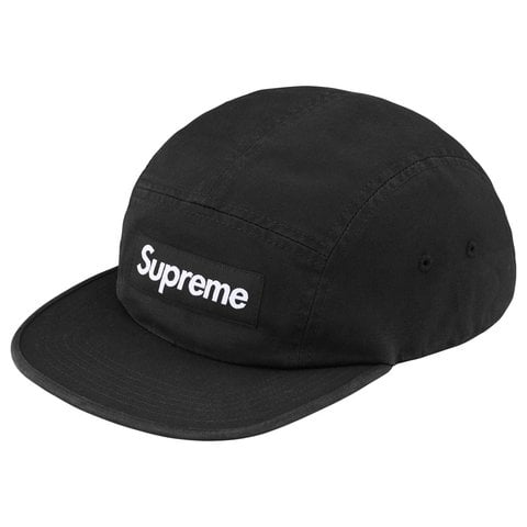 Supreme Washed Chino Twill Camp Cap - Black