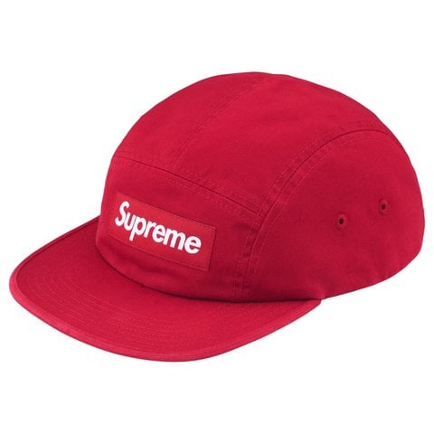 Supreme Washed Chino Twill Camp Cap - Red