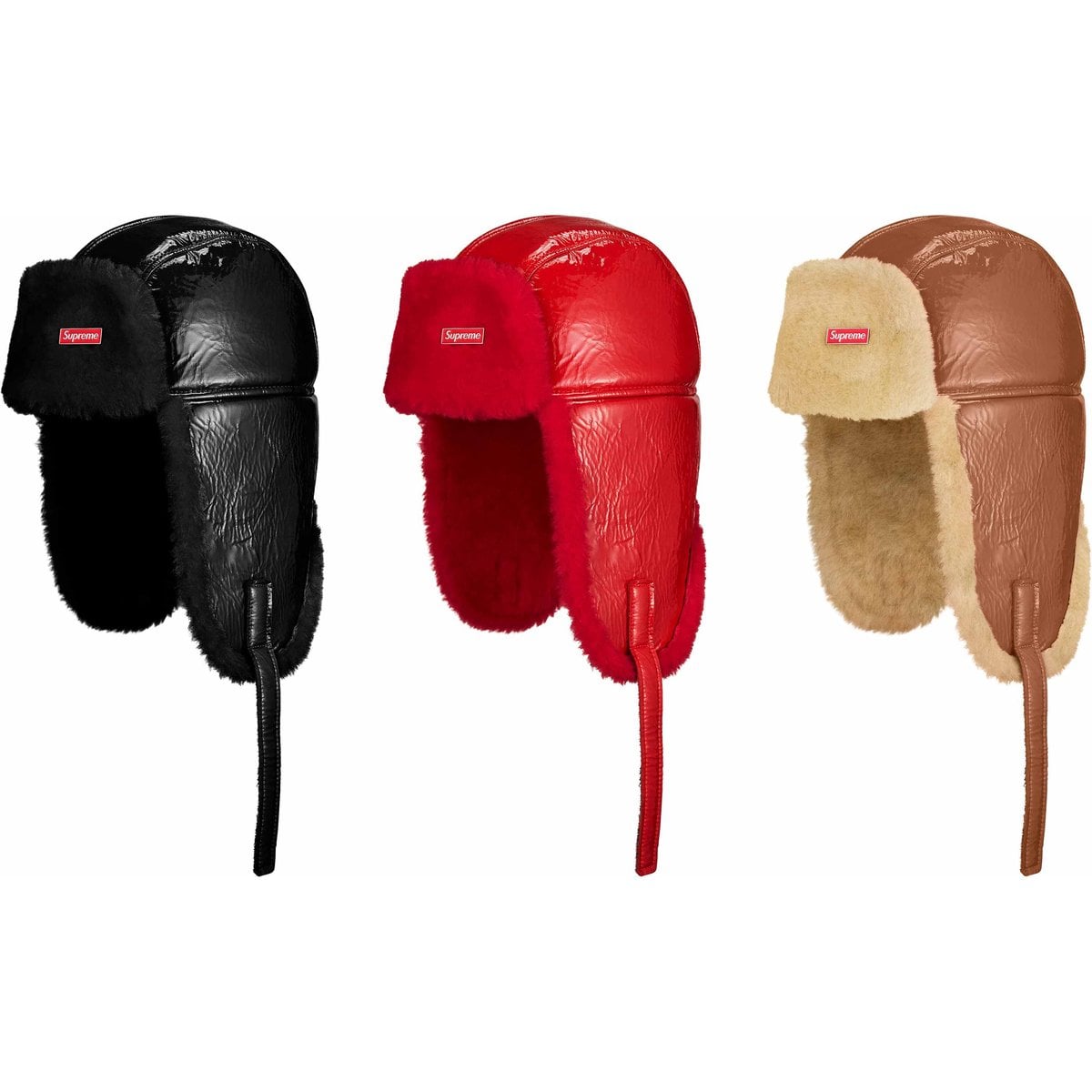 Glossy Shearling Trooper Hat