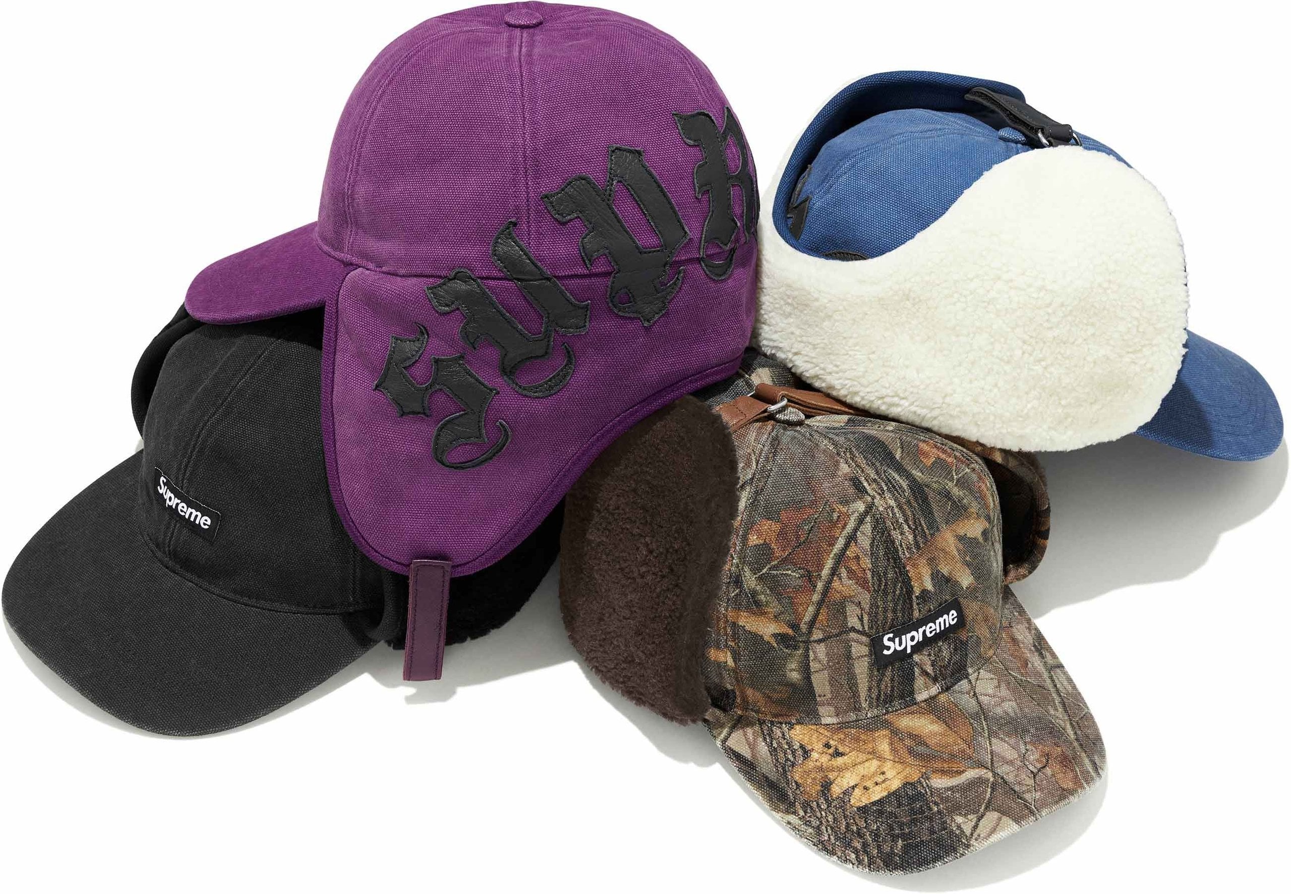 Leather Appliqué Earflap 6-Panel - Supreme