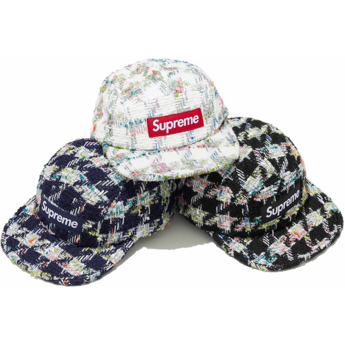 Metallic Bouclé Camp Cap