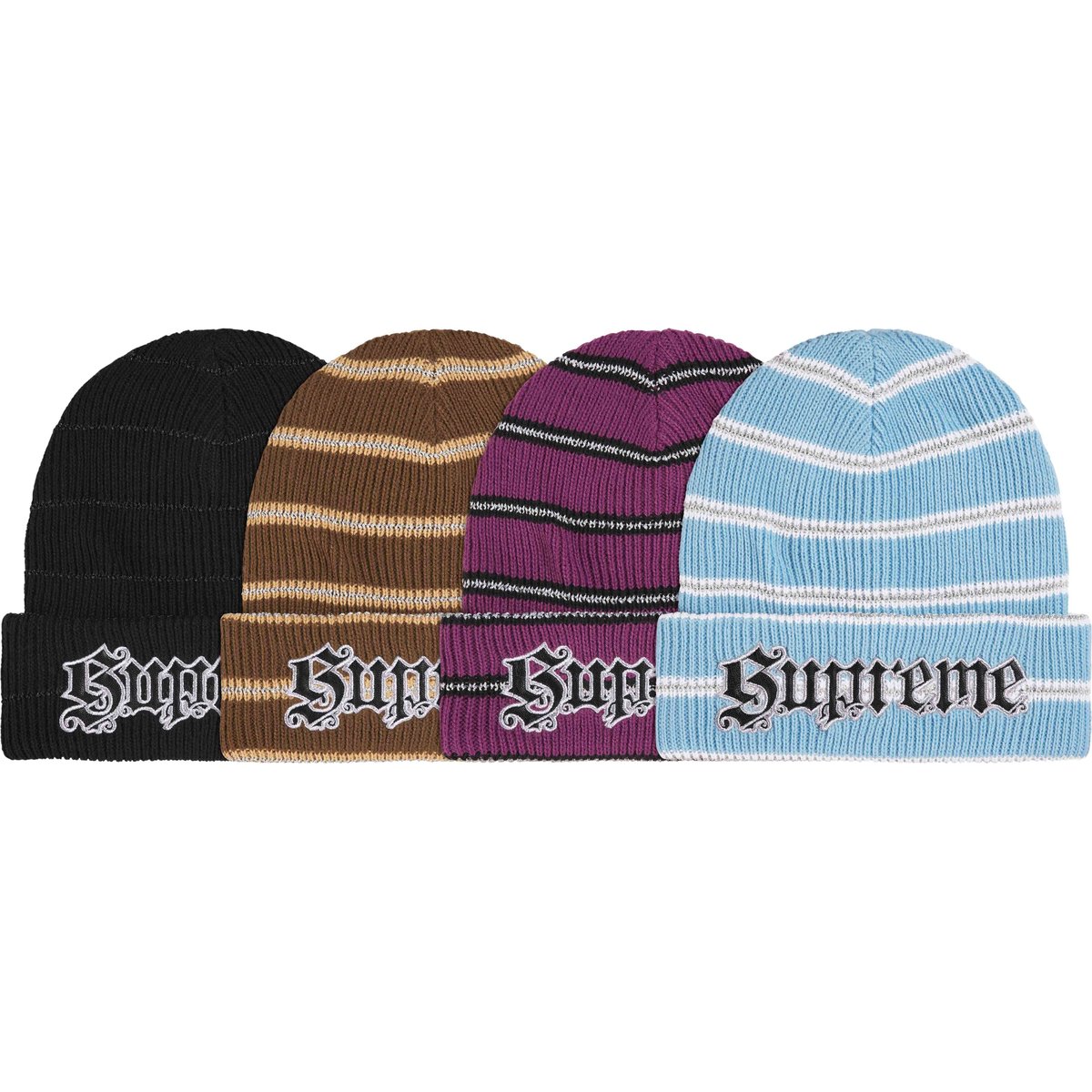 Metallic Stripe Beanie
