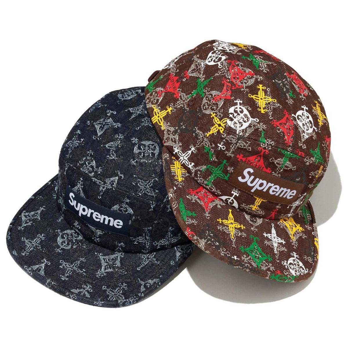 Overprint Jacquard Denim Camp Cap