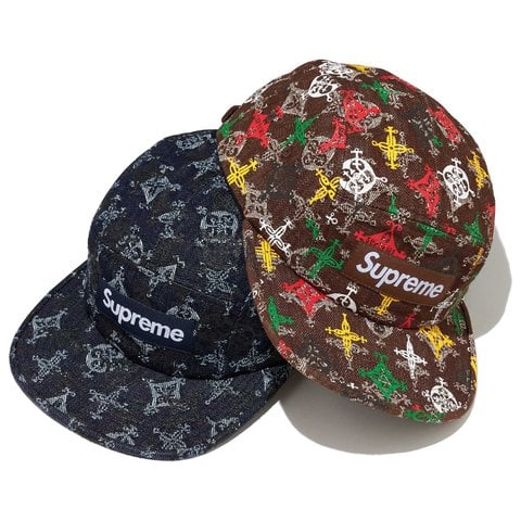 Supreme Overprint Jacquard Denim Camp Cap