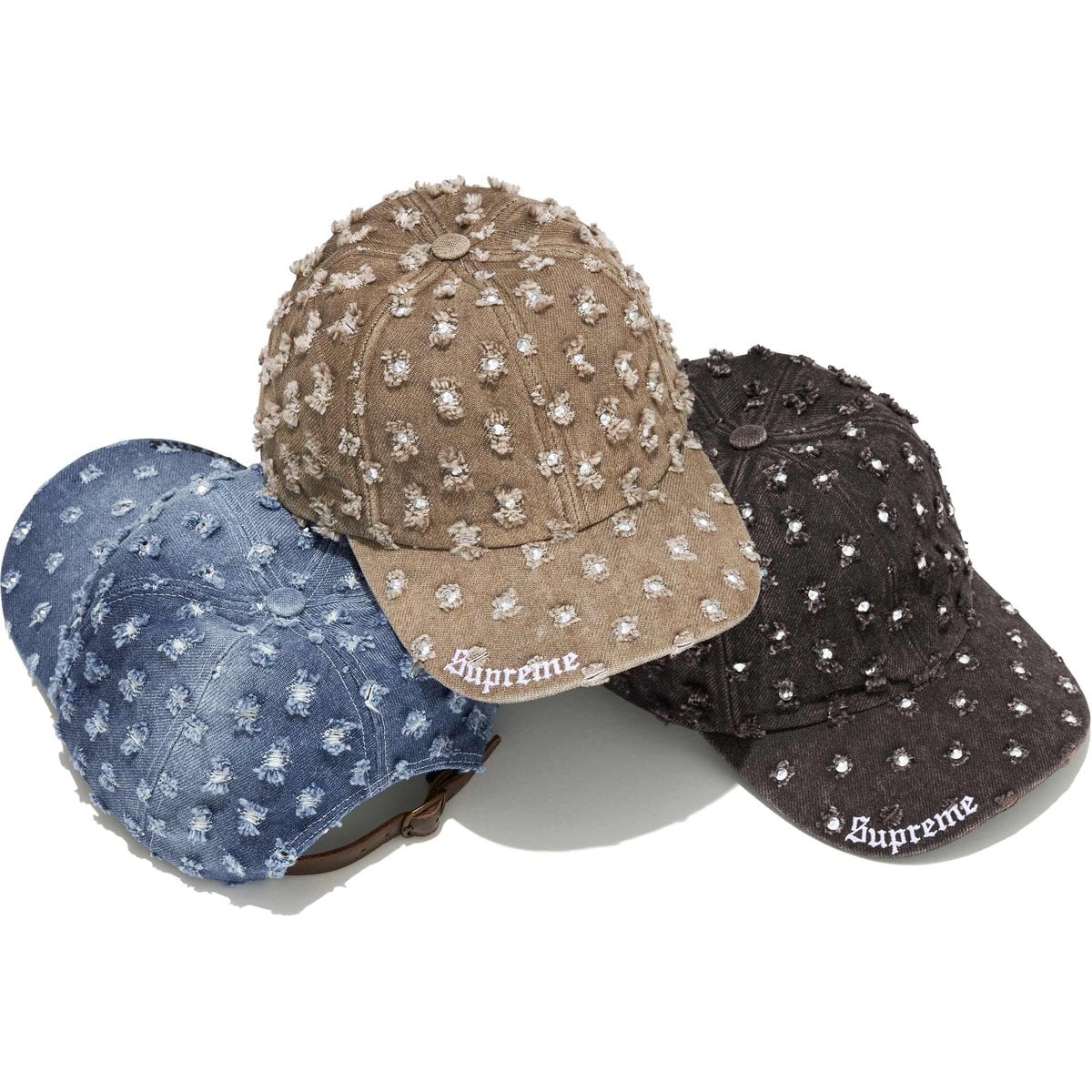 Hole Punch Rhinestone Denim 6-Panel
