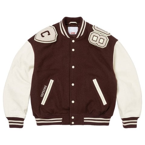 Supreme Captains Varsity Jacket - Brown