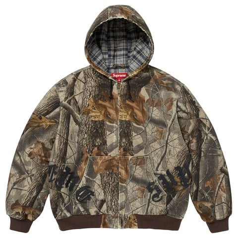Supreme Leather Appliqué Hooded Work Jacket - Realtree® Hardwoods Camo