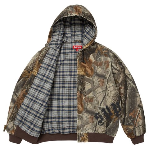Leather Appliqué Hooded Work Jacket - SupremeCommunity