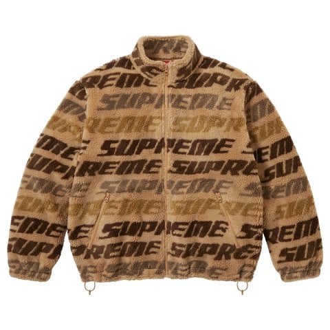 Supreme Repeat Jacquard Fleece Jacket - Tan