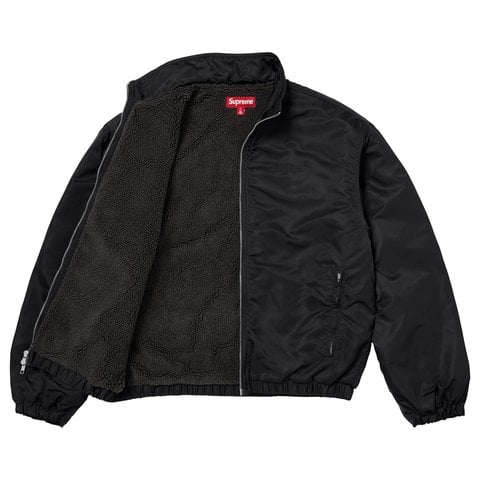 Supreme Stand Collar Lined Nylon Jacket - Black