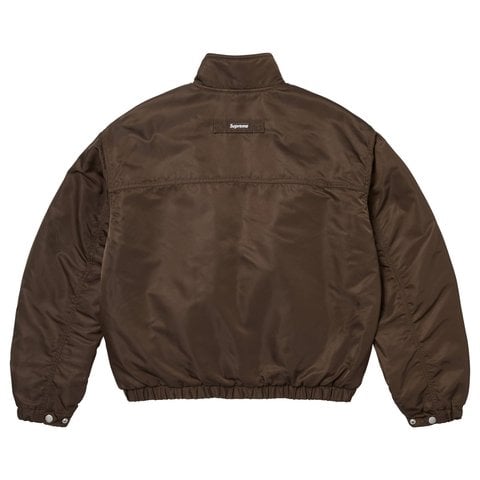 Supreme Stand Collar Lined Nylon Jacket - Brown