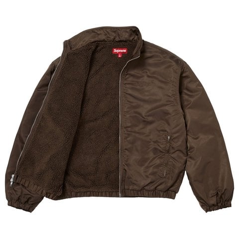Supreme Stand Collar Lined Nylon Jacket - Brown