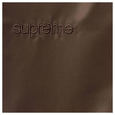 Supreme Stand Collar Lined Nylon Jacket - Brown