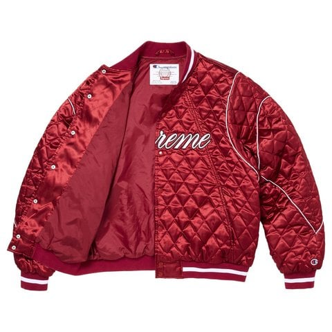 Supreme®/Champion® Quilted Satin Varsity Jacket - Supreme