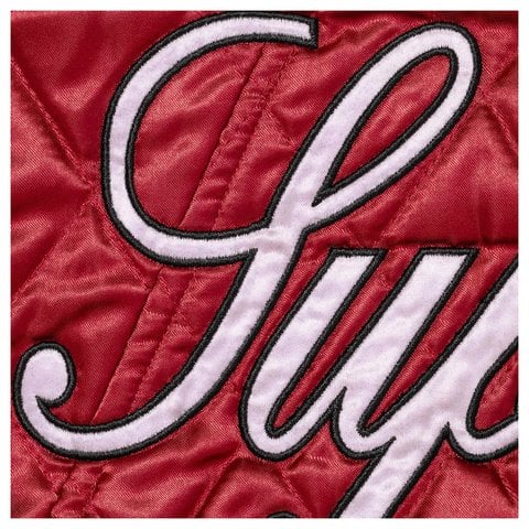Supreme Supreme®/Champion® Quilted Satin Varsity Jacket - Dark Red