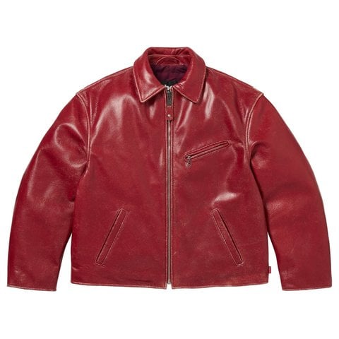 Supreme Supreme®/Schott® Distressed Leather Jacket - Red