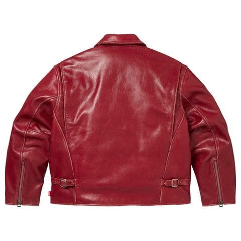 Supreme Supreme®/Schott® Distressed Leather Jacket - Red